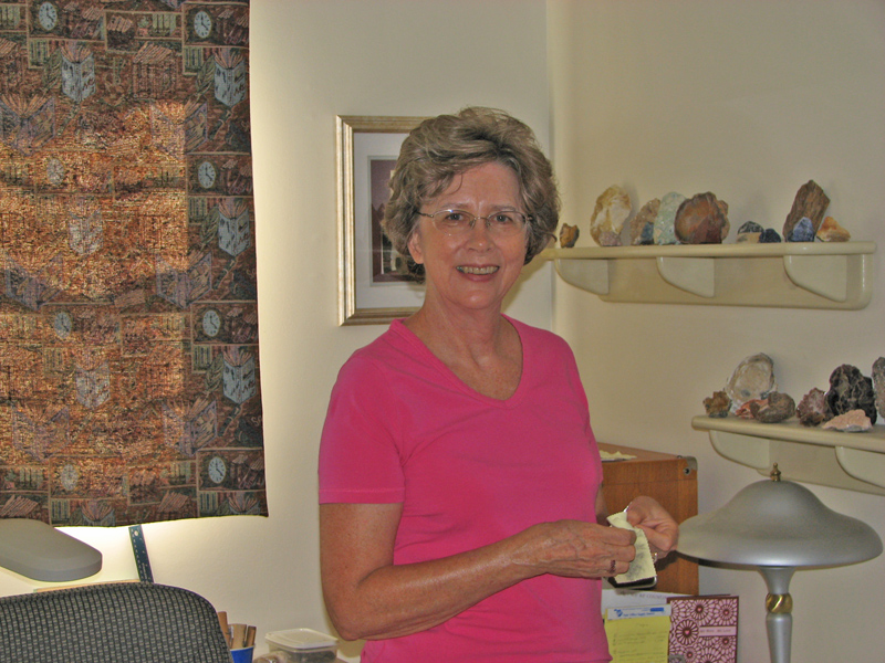 Gloria in the office at the Jemison house.